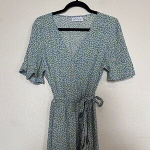 Petal & Pup Blue Floral Midi Dress